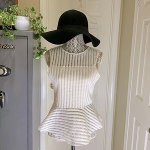 J.O.A LOS ANGELES WHITE PEPLUM TOP size M